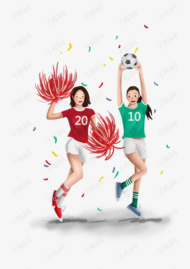 足球比赛女孩和啦啦队素材图片免费下载_高清