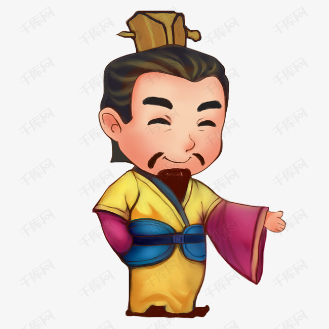 手绘英雄三国卡通刘备三国人物卡通三国
