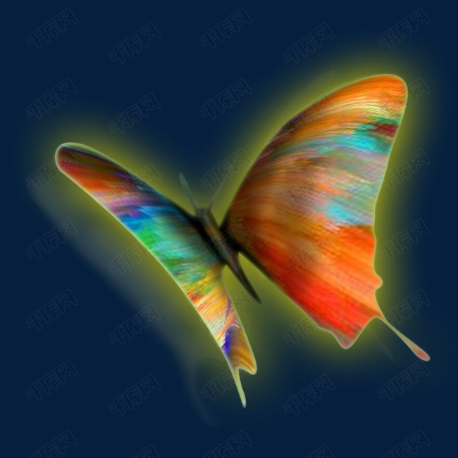 蝴蝶荧光炫酷特效高清图素材图片免费下载_高清psd_千库网(图片编号