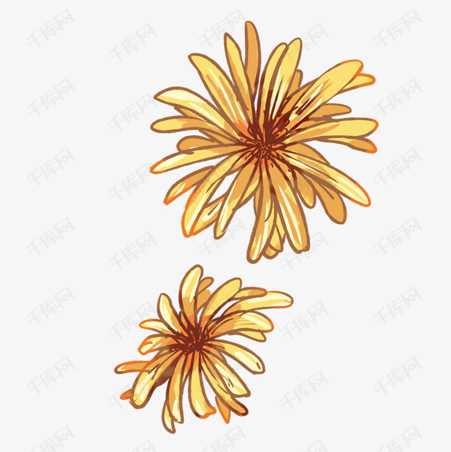 古风主题菊花棋手绘插画