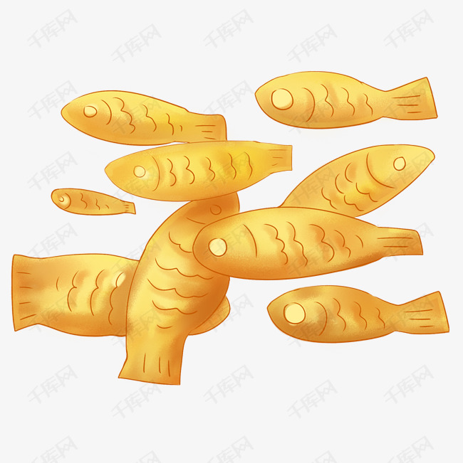 点心饼干零食小鱼插画