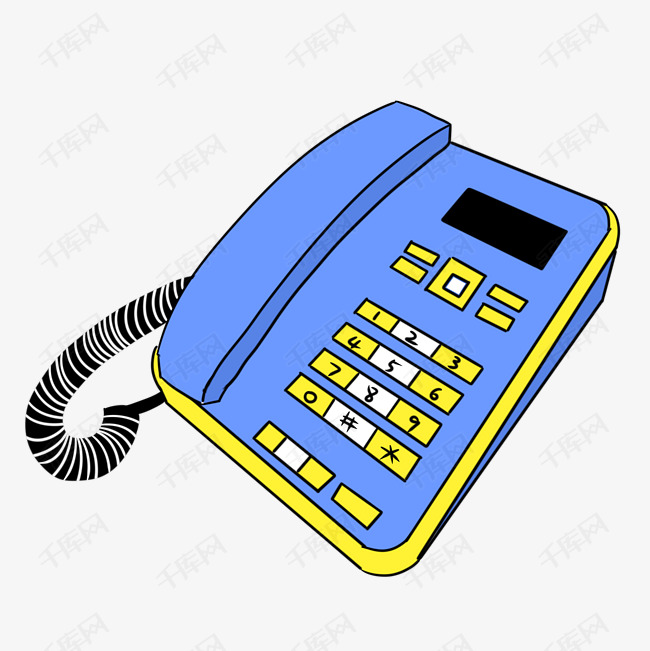 手绘矢量卡通可爱少女心电话