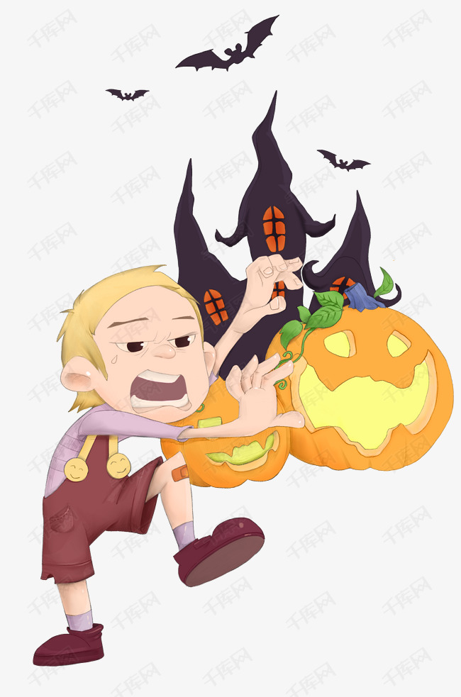 万圣节捣乱人物插画