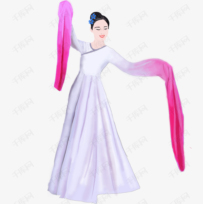 手绘古装舞蹈美女