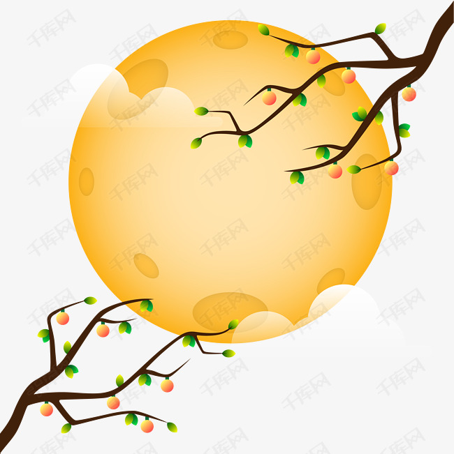 中秋节圆月装饰免抠图