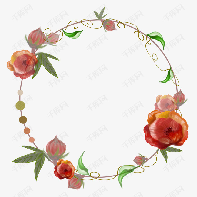 花瓣花卉花环边框素材图片免费下载_高清psd_千库网(图片编号11292735