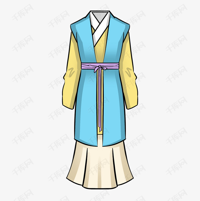 汉服宫女服饰插画素材图片免费下载_高清psd_千库网(图片编号11310144