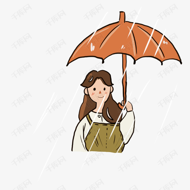 撑伞的女孩png素材
