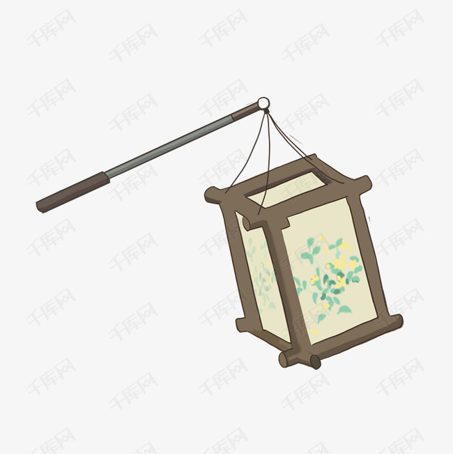 古风灯笼照明灯笼插画