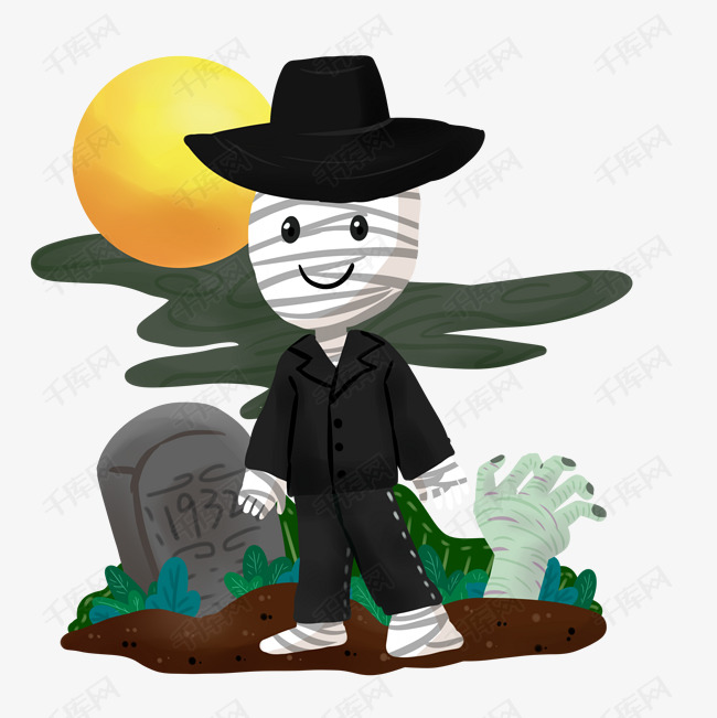 万圣节恐怖僵尸插画