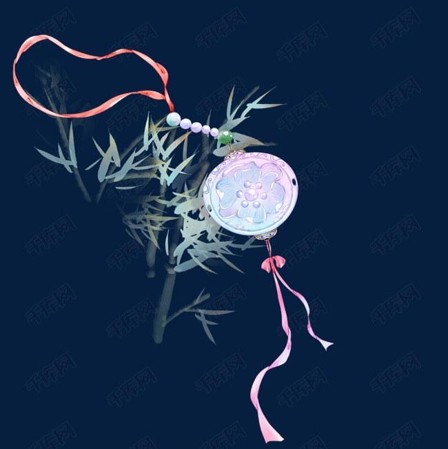 中国风水彩古风玉佩