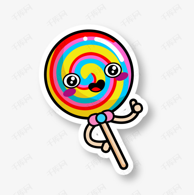 彩色卡通棒棒糖矢量图