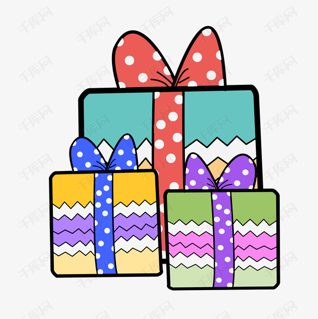 卡通节日礼盒手绘