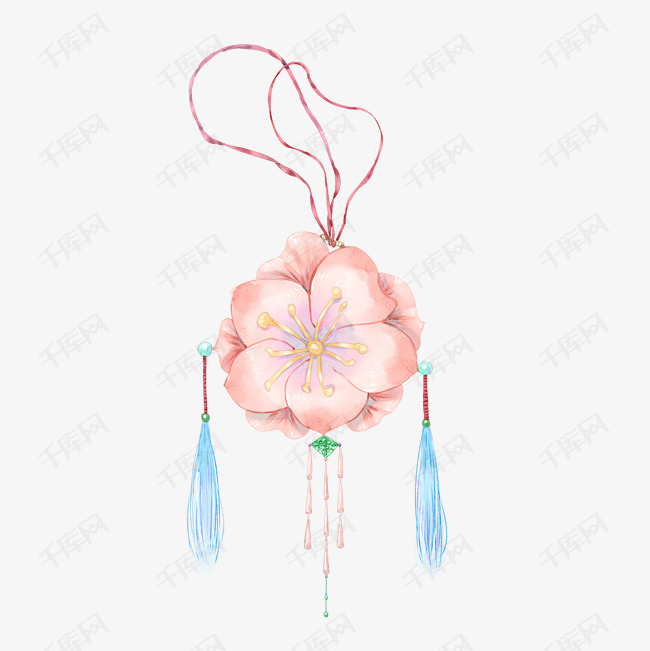 古风手绘复古挂饰的素材免抠吃西瓜手绘儿童手绘古风栏框古风复古手绘