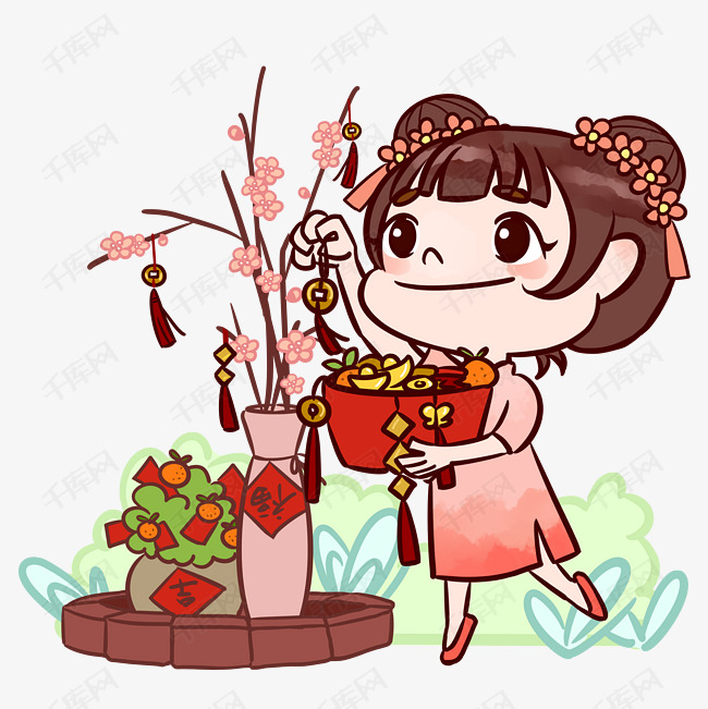 春节动漫人物绘画图片