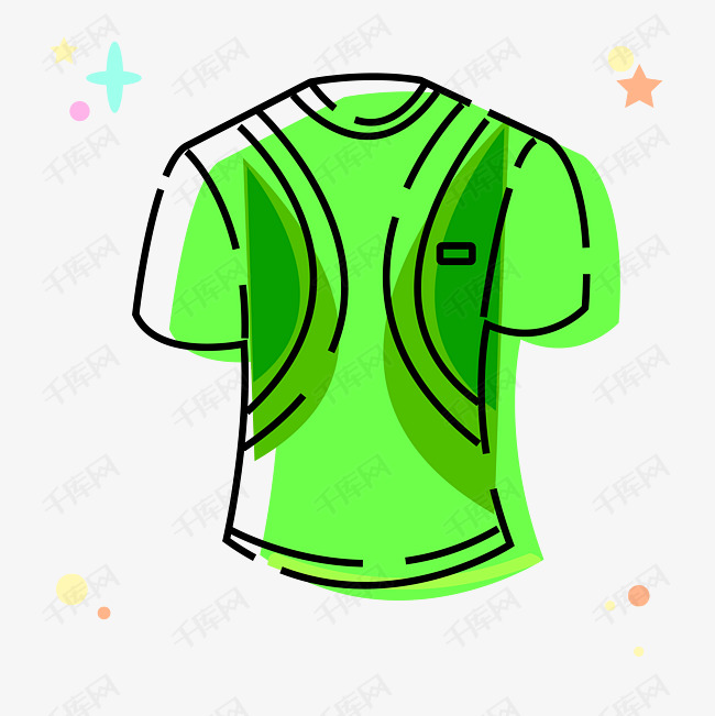 手绘mbe风格运动衣插画