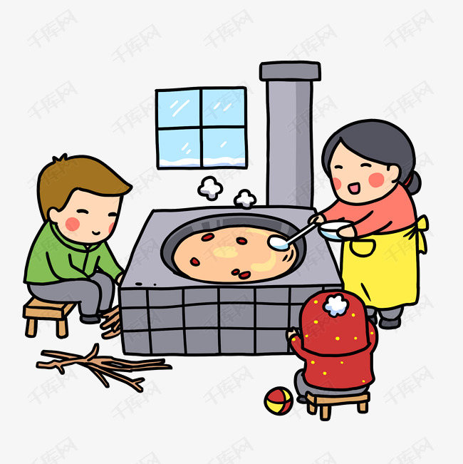 卡通手绘传统中式做饭素材图片免费下载_高清psd_千库网(图片编号