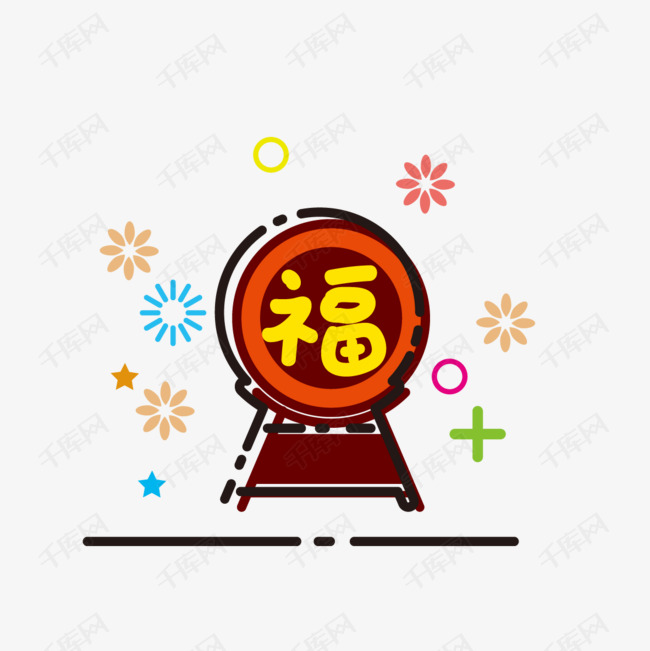 新年mbe圆形福字装饰