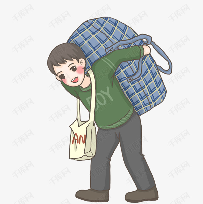 春运背行李png