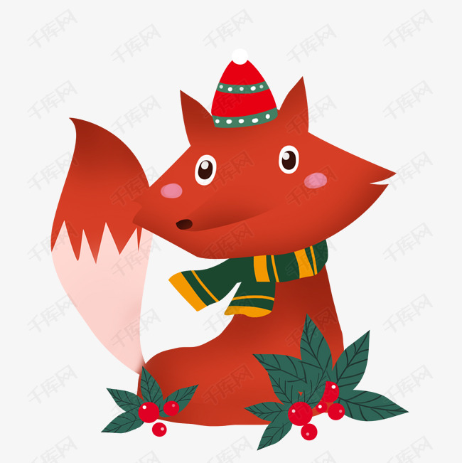 圣诞节小狐狸插画素材图片免费下载_高清psd_千库网(图片编号11531321