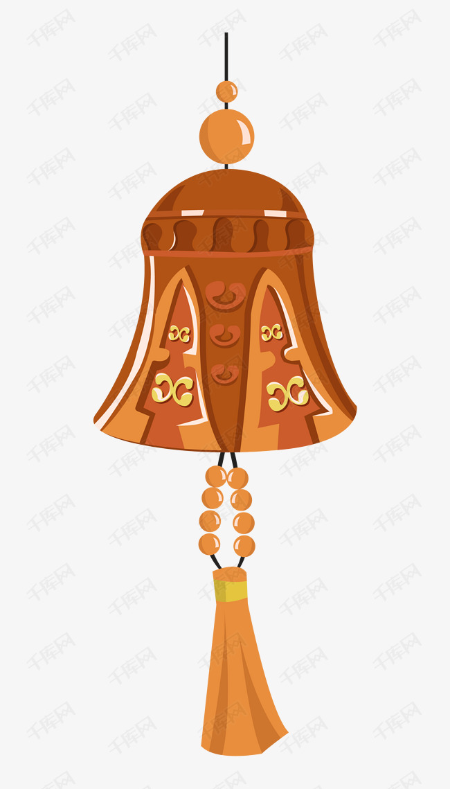 创意手绘中国风复古响钟