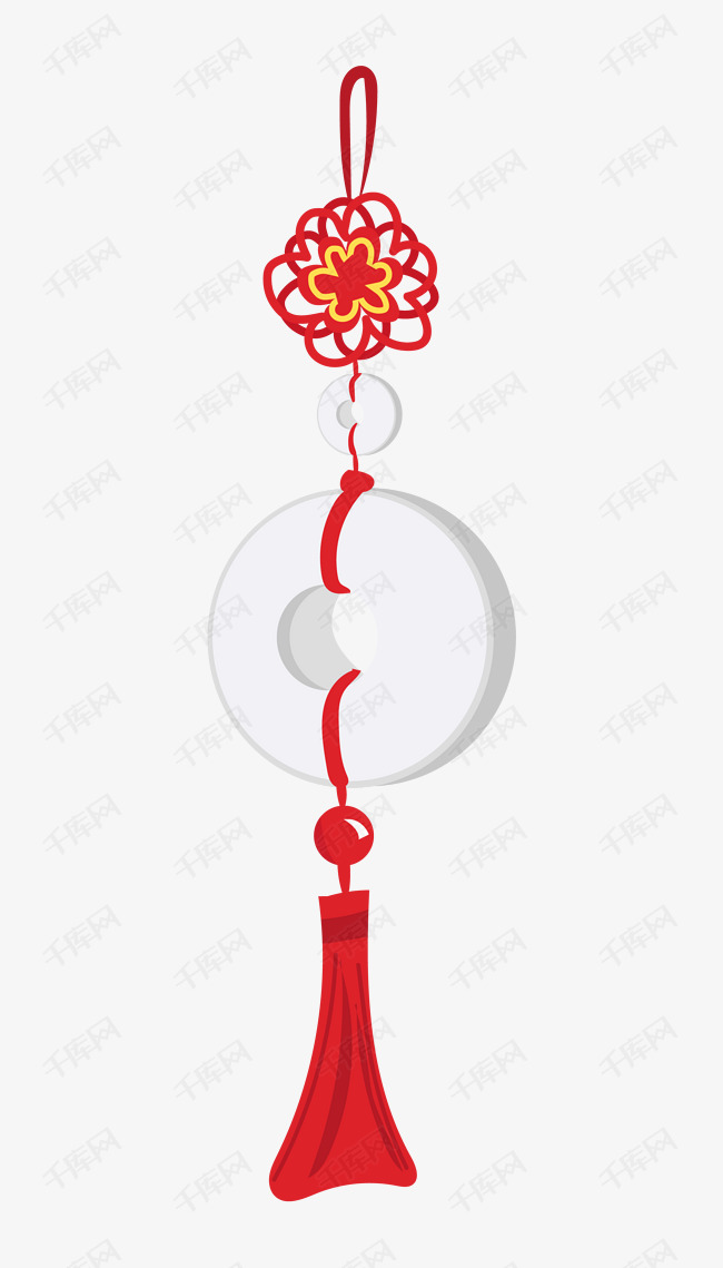 手绘玛瑙玉佩插画