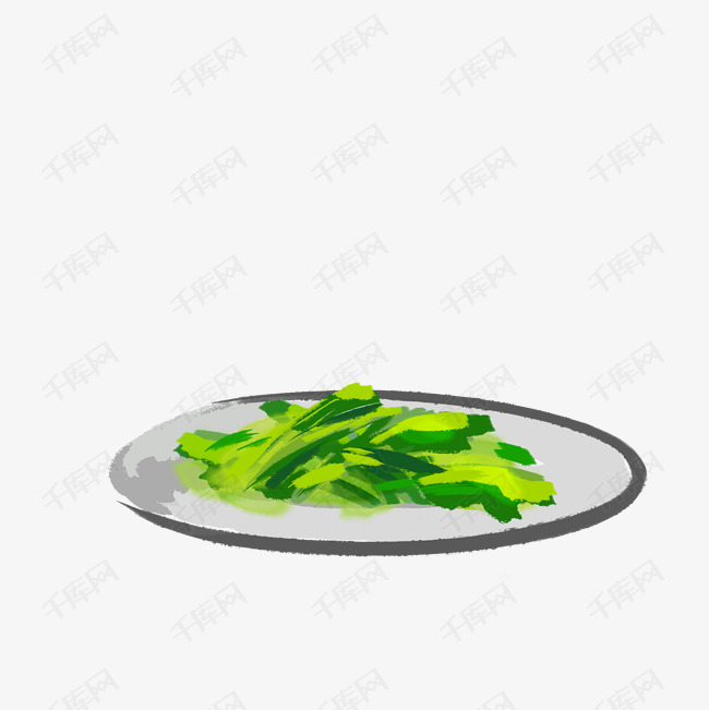 新年青菜手绘插画素材