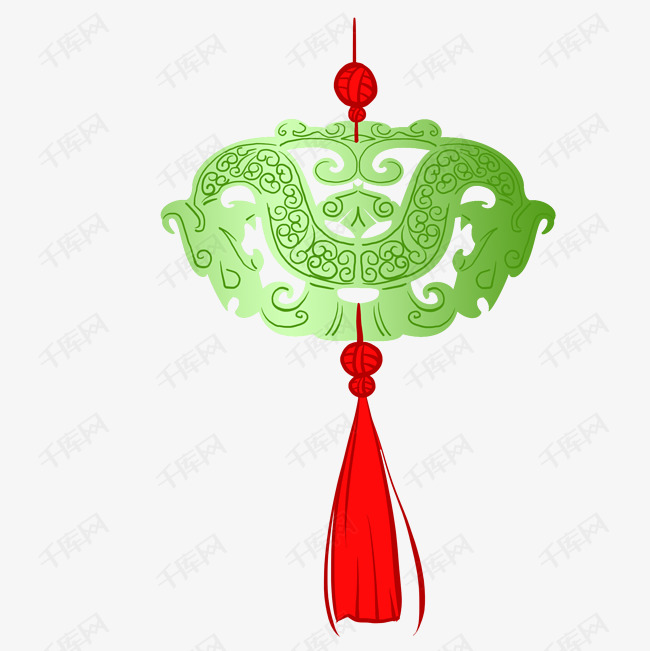 卡通手绘龙玉佩插画