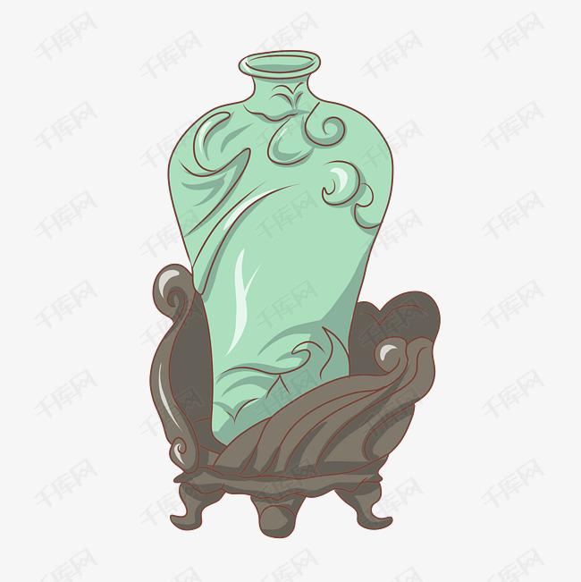 卡通手绘中式瓷器插画