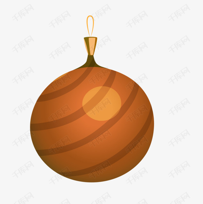 一个条纹装饰的小球的素材免抠一个小球条纹装饰挂饰圣诞树圣诞节