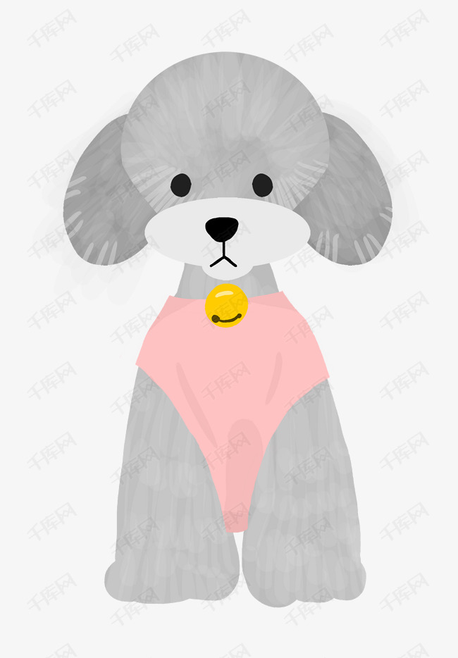 手绘萌宠泰迪插画的素材免抠手绘萌宠插画可爱的泰迪漂亮的泰迪粉色的