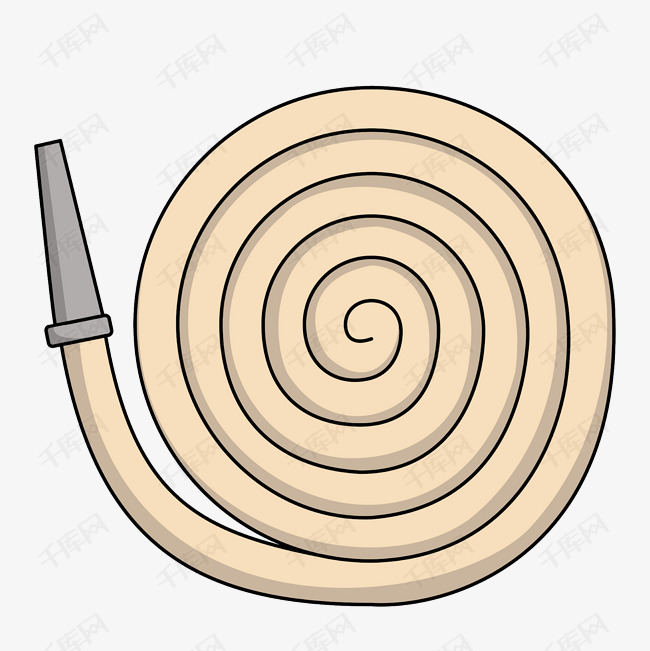 手绘消防水管插画