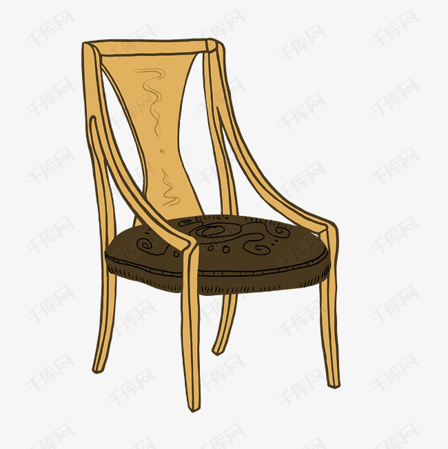 手绘卧室椅子插画