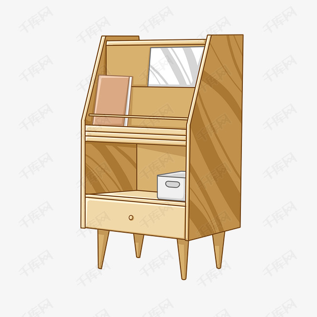 手绘木质家具插画