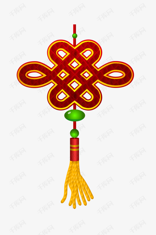 手绘漂亮的中国结