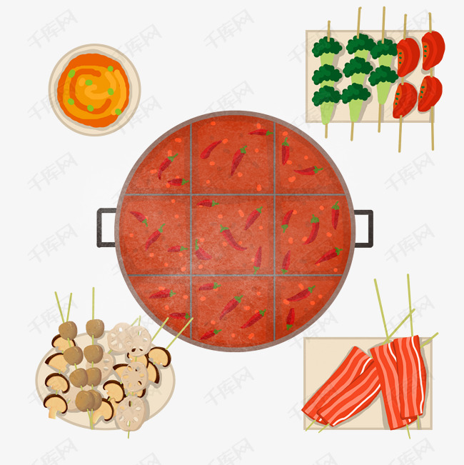 美味九宫格串串火锅