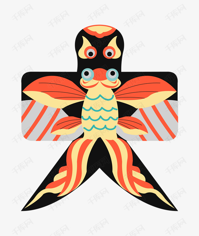 漂亮的风筝手绘插画