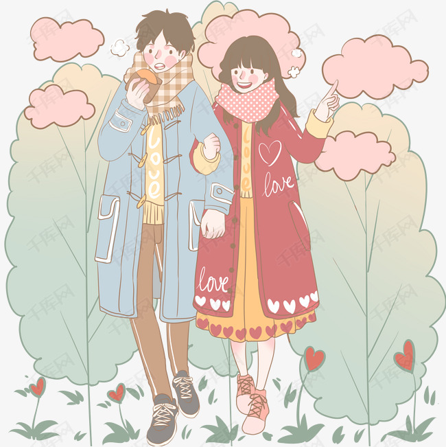 粉色小云情侣路上吃饼子