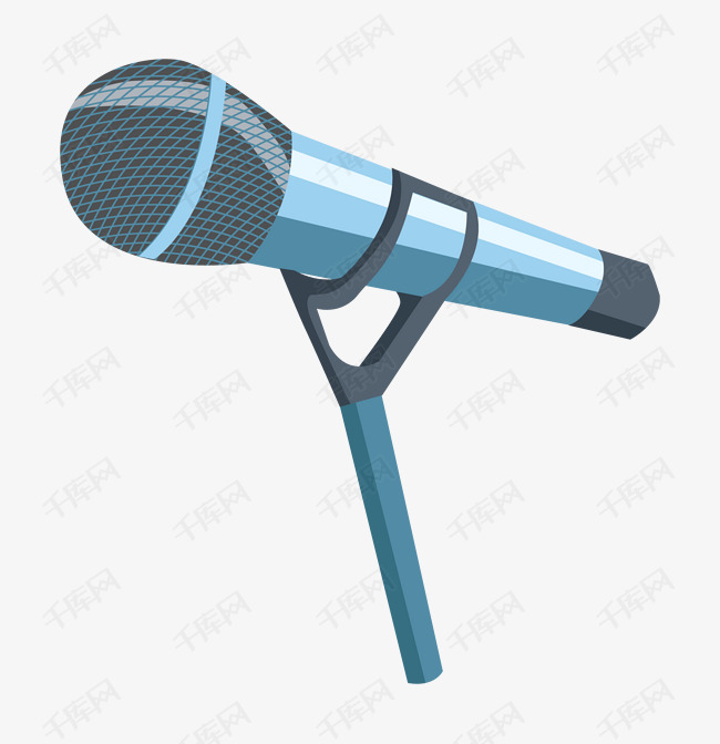 手绘无线的话筒插画