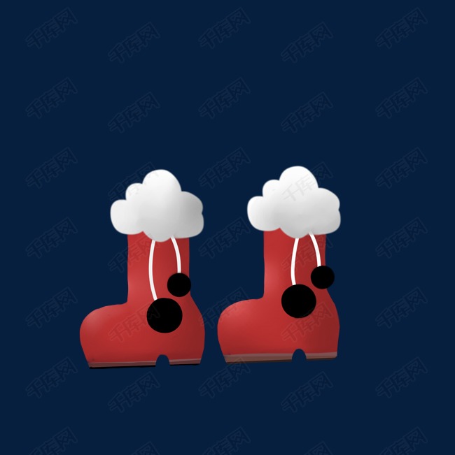 手绘红色靴子插画