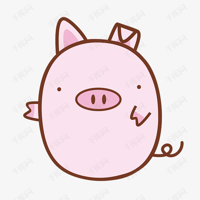 一只可爱的粉色小猪