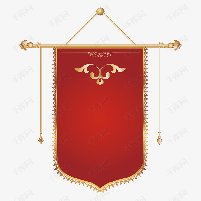 手绘花朵锦旗插画