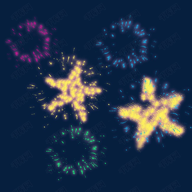 海星图案烟花绽放