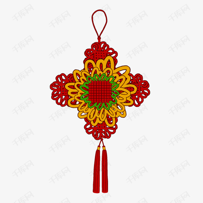 新年中国结手绘插画