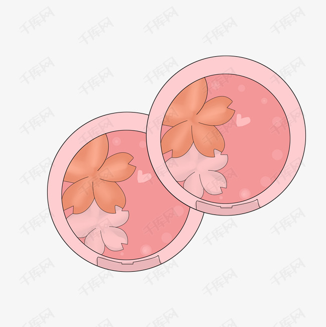 漂亮的腮红手绘插画