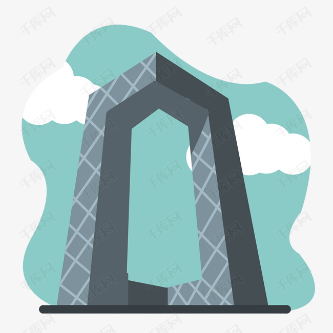 中央电视台城市建筑插画