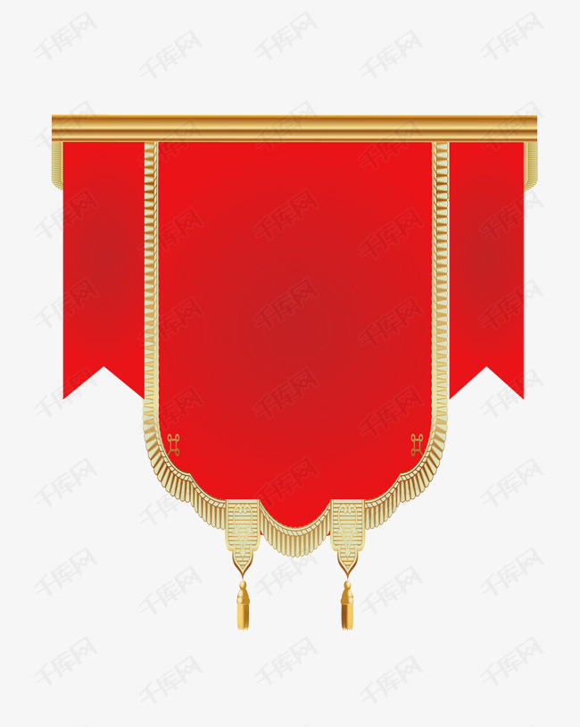 手绘重叠的锦旗插画