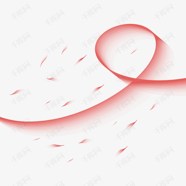 手绘红色飘带下载