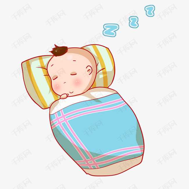 手绘发困睡觉插画