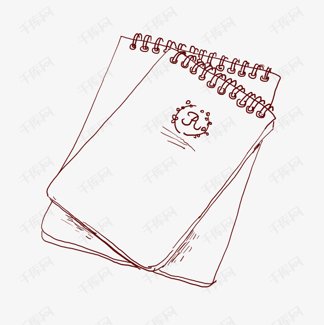 线描笔记本手绘插画